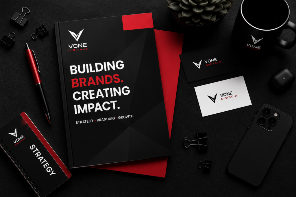 Vone Digitals branding and digital marketing materials