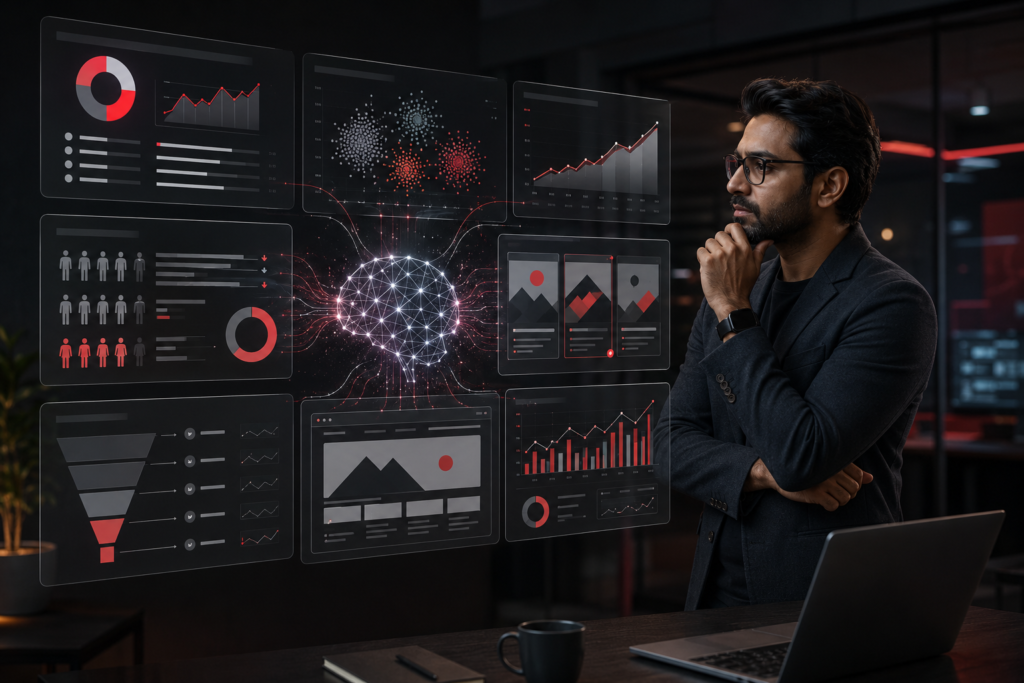 AI-powered digital marketing analytics and campaign performance dashboard